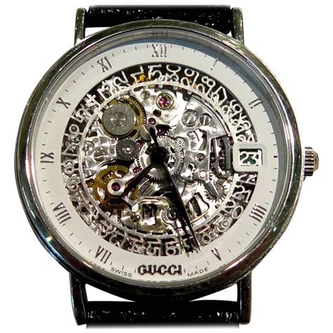 gucci 24h|Gucci skeleton watch.